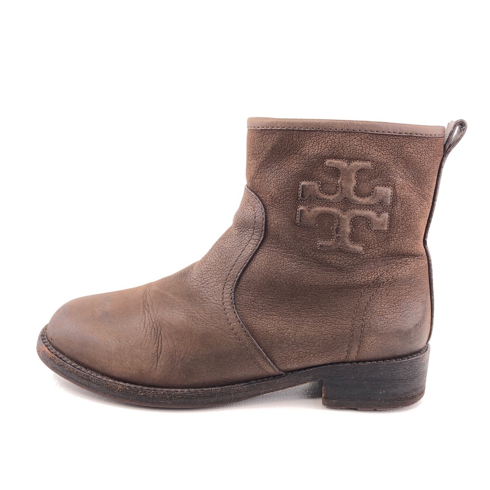 Tory Burch Simone Brown Leather Ankle Boots 8.5M
